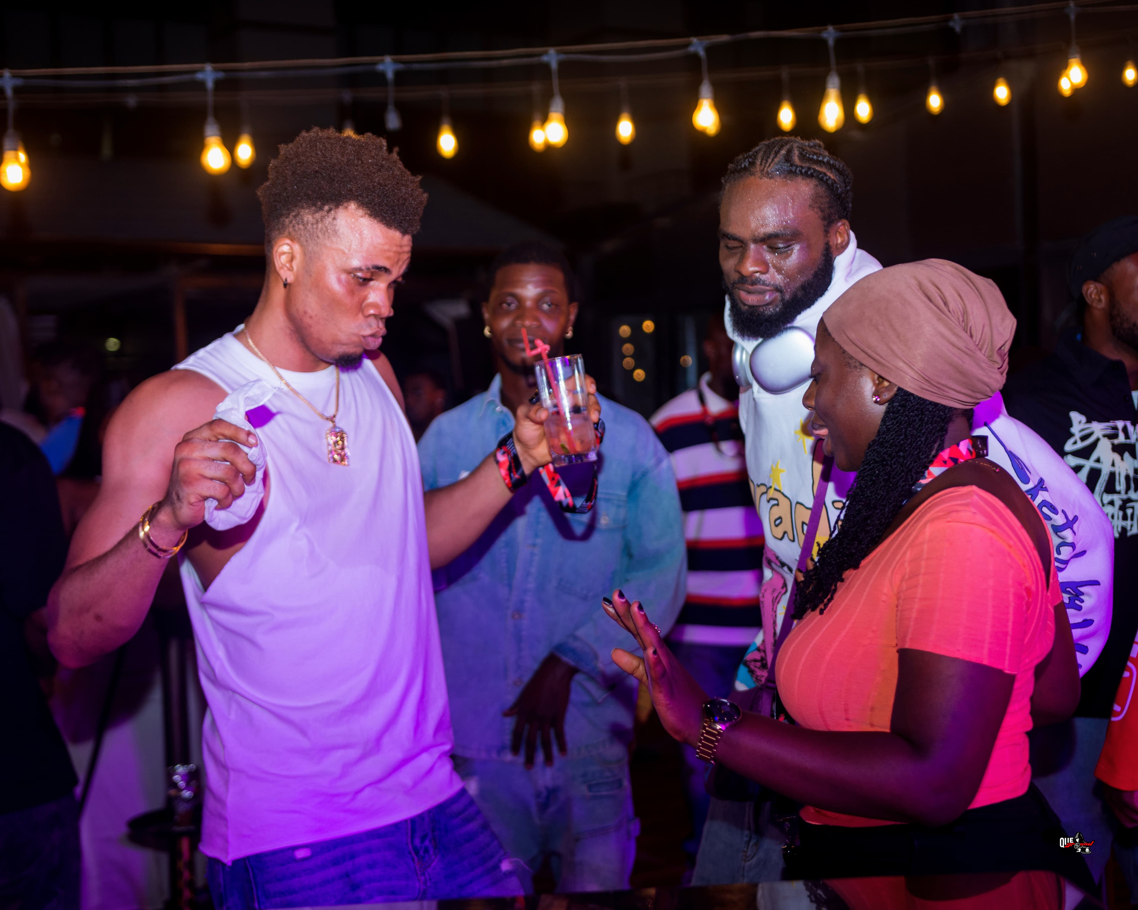 Party crowd mingling